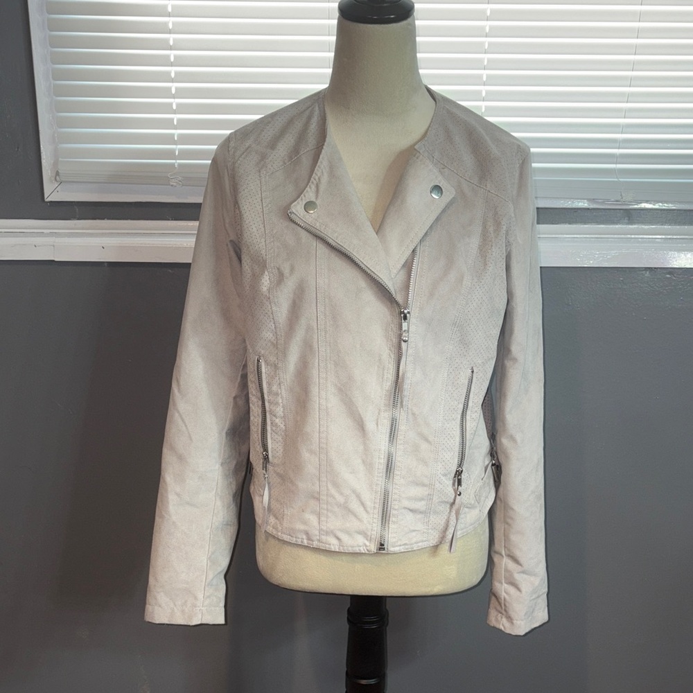 Maurices Light Gray Leather Jacket - image 1